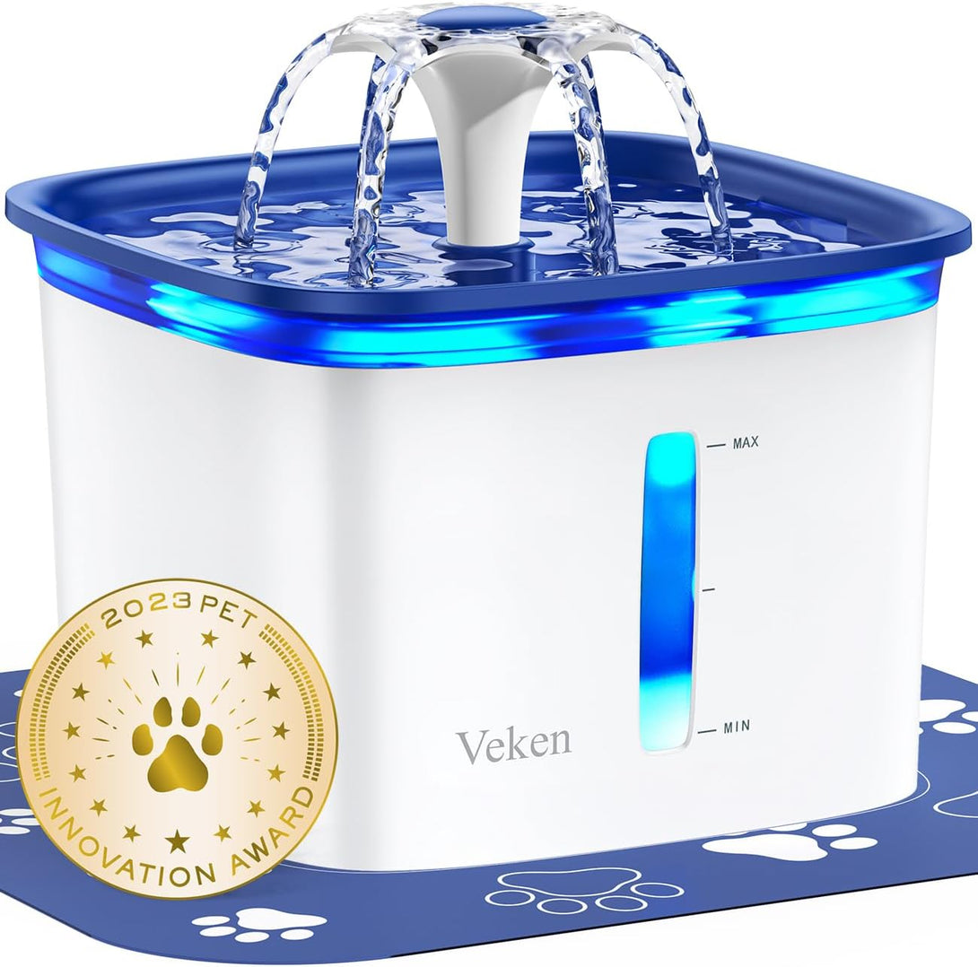 Pet Fountain, Automatic Water Fountain with Replacement Filters for Cats, Dogs, Multiple Pets (Blue, Plastic),
petition:
Automatic Pet Water Fountain,
Pet Fountain with Filter,
Multiple Pet Water Fountain