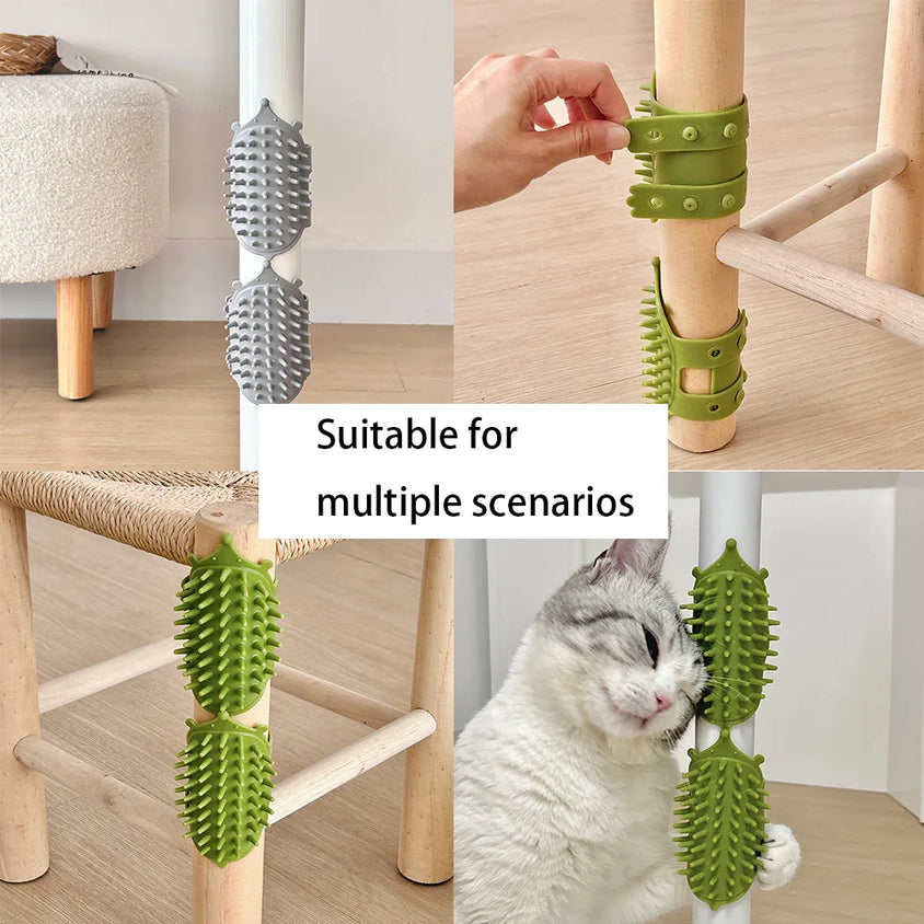 2/1Pcs Pet Cat Hair Removal Massage Comb Cats Scratching Rubbing Brush Kitten Grooming Selfcleaning Scratchers Cleaning Combs - CatebyPets