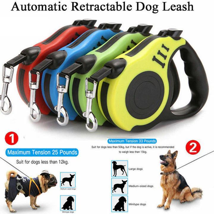 3M/5M Retractable Dog Leash Automatic Flexible Dog Puppy Cat Traction Rope Belt Dog Leash for Small Medium Dogs Pet Products - CatebyPets