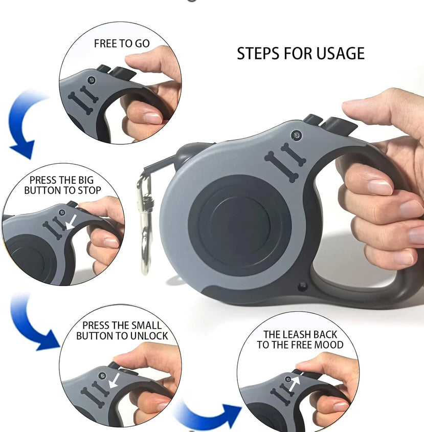 3M/5M Retractable Dog Leash Automatic Flexible Dog Puppy Cat Traction Rope Belt Dog Leash for Small Medium Dogs Pet Products - CatebyPets