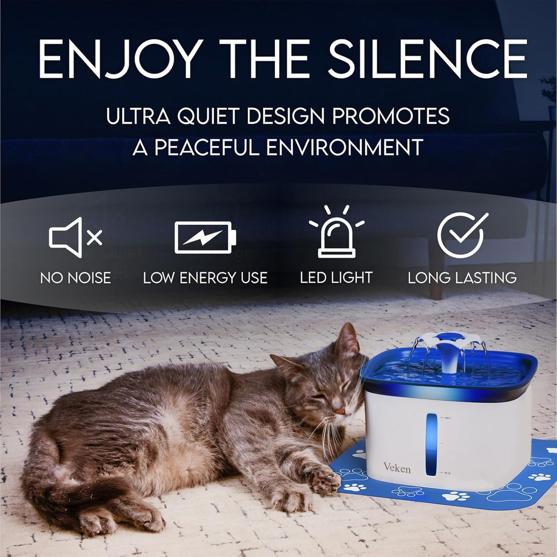 Pet Fountain, Automatic Water Fountain with Replacement Filters for Cats, Dogs, Multiple Pets (Blue, Plastic),
petition:
Automatic Pet Water Fountain,
Pet Fountain with Filter,
Multiple Pet Water Fountain