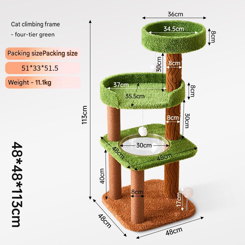 Solid Wood Cat Trees: Multiple Cat Tree Tower, Handmade Wood