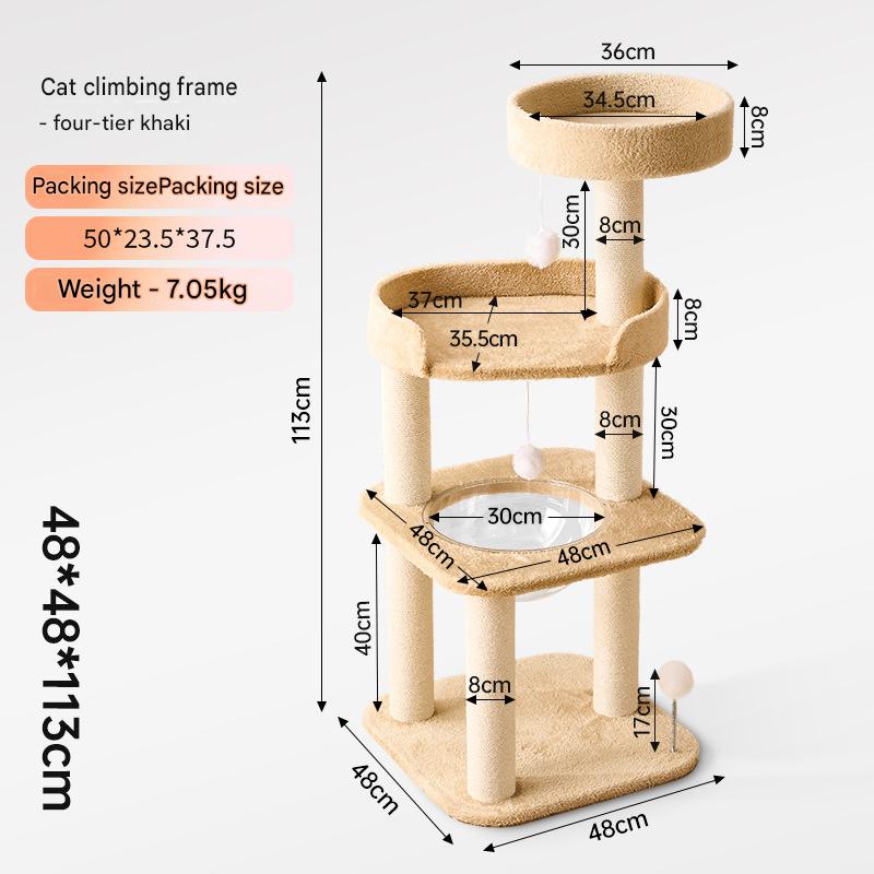 Solid Wood Cat Trees: Multiple Cat Tree Tower, Handmade Wood