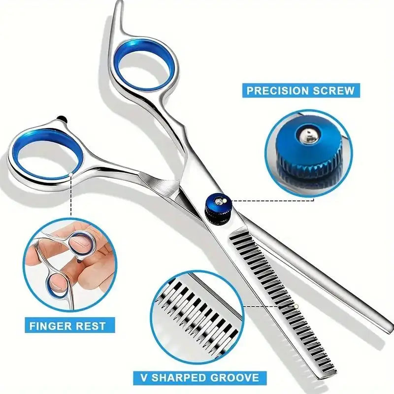 4pcs Pet Safe Scissors - Ambidextrous Stainless Steel Dog Grooming Shears with Safe, Round Head for Precision Trimming - CatebyPets