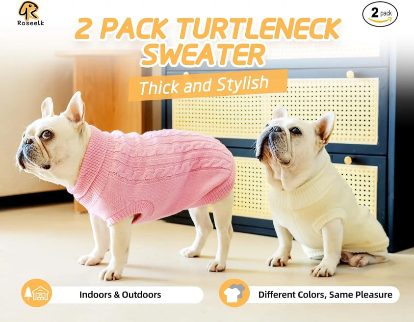 Puppy Sweater for Small Dogs - Warm Winter Clothes Medium - CatebyPets