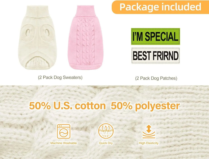 Puppy Sweater for Small Dogs - Warm Winter Clothes Medium - CatebyPets