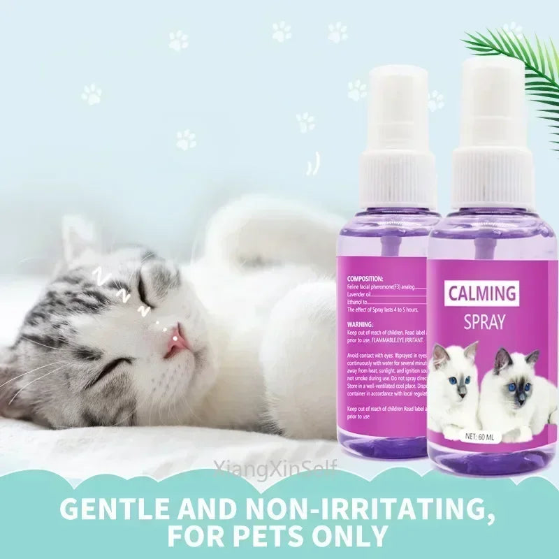 60ml calming spray Feline anti stress pheromone emotional soothing spray Health Cleaning Supplies for Cats - CatebyPets