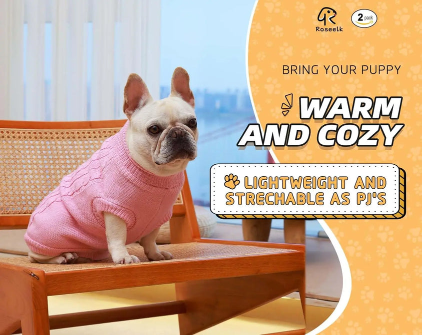 Puppy Sweater for Small Dogs - Warm Winter Clothes Medium - CatebyPets