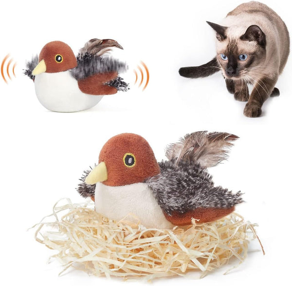 Flapping Bird Sparrow (No Flying) Rechargeable,
 Interactive Bird Toys for Birds,
Rechargeable Bird Repeller Toy,
Fake Flapping Bird Decoration