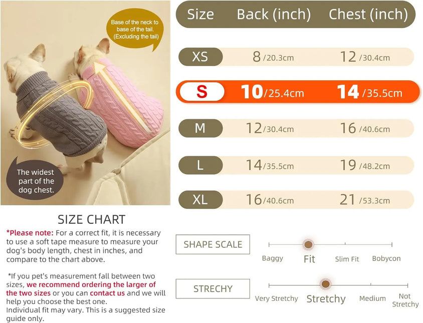 Puppy Sweater for Small Dogs - Warm Winter Clothes Medium - CatebyPets