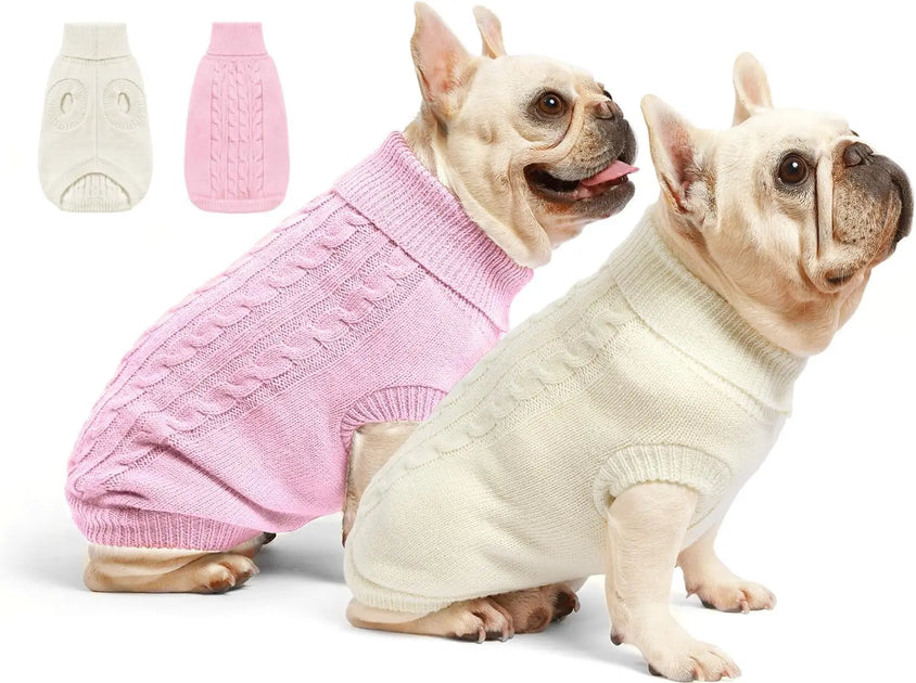 Puppy Sweater for Small Dogs - Warm Winter Clothes Medium - CatebyPets
