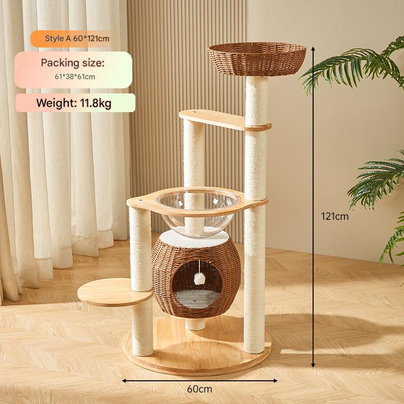 Solid Wood Cat Trees: Multiple Cat Tree Tower, Handmade Wood