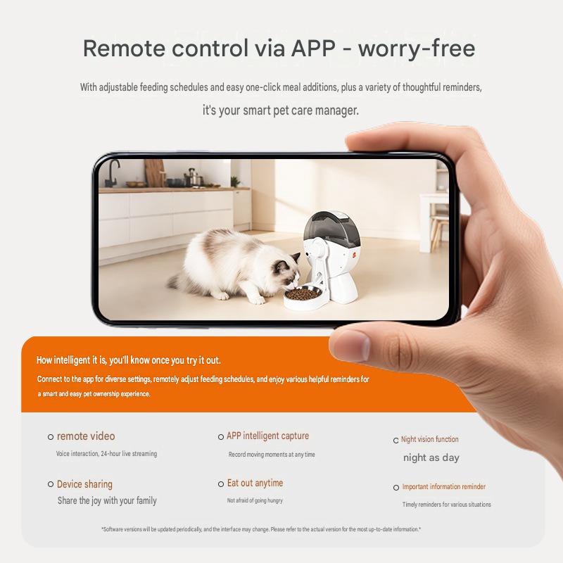 Automatic Pet Feeder WiFi HD Camera With Timed Remote Feeding