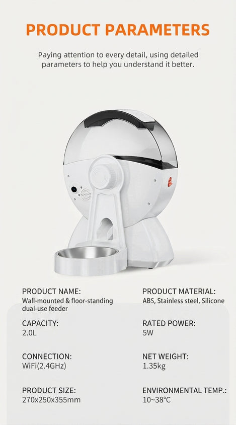 Automatic Pet Feeder WiFi HD Camera With Timed Remote Feeding - CatebyPets