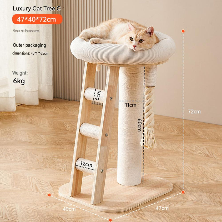 Solid Wood Cat Trees: Multiple Cat Tree Tower, Handmade Wood