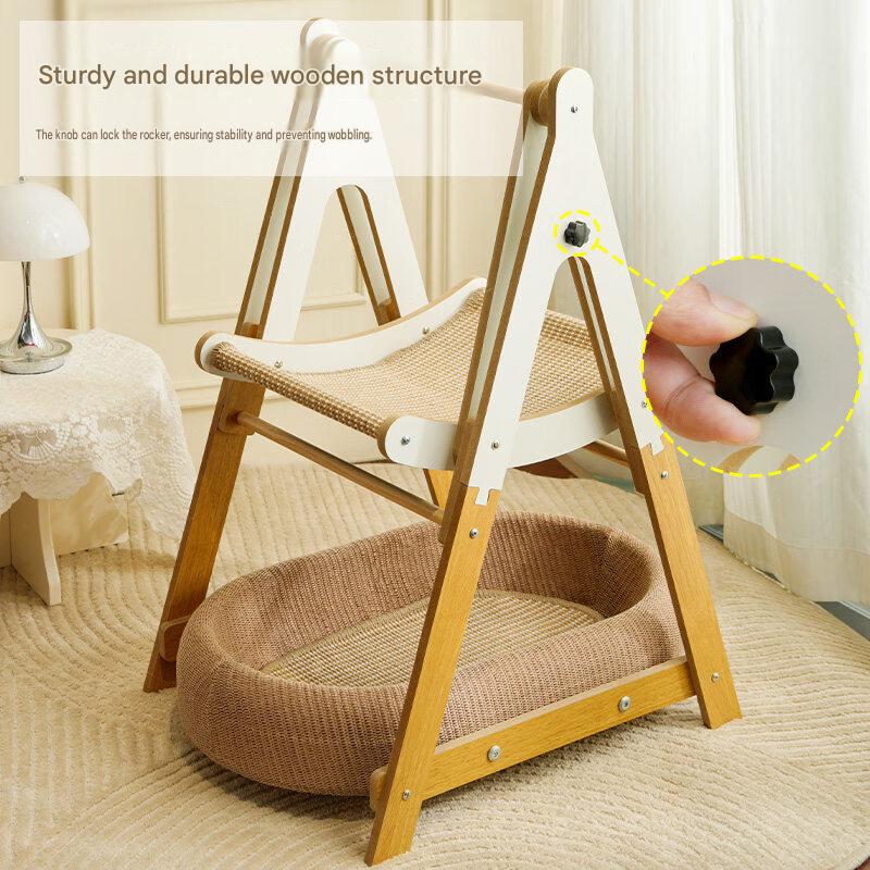 Cat Bed With Scratching Post Rocking Double-Layer Rocker Toy Bed - CatebyPets