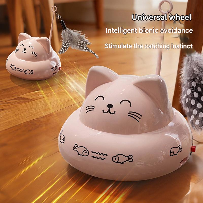 Cat Feather Toy Electric Induction Feather Teaser For Cats - CatebyPets