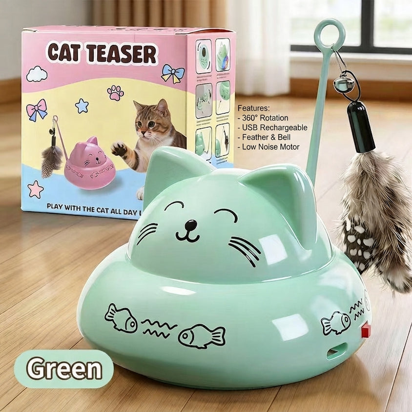 Cat Feather Toy Electric Induction Feather Teaser For Cats - CatebyPets