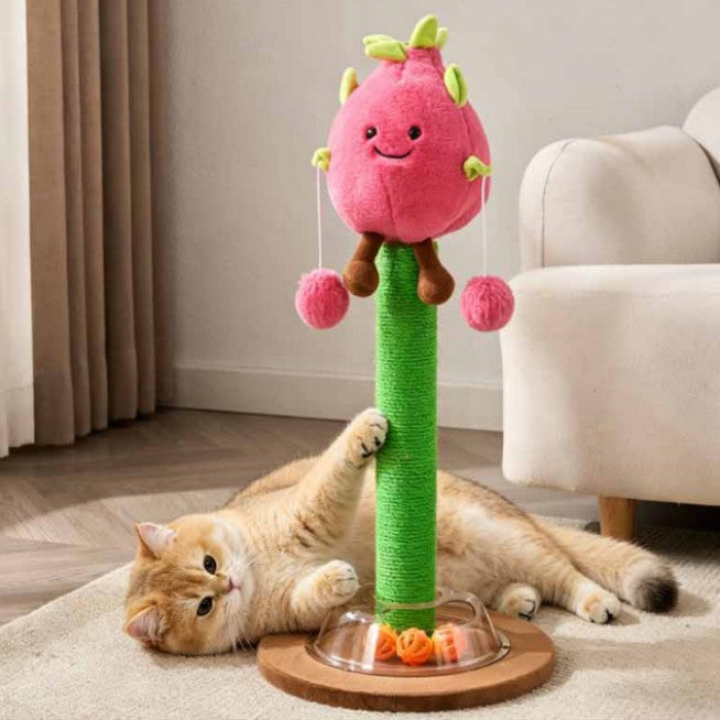 立式卡通水果猫抓柱猫爬架一体猫抓板耐磨不掉屑猫咪玩具宠物用品 - CatebyPets