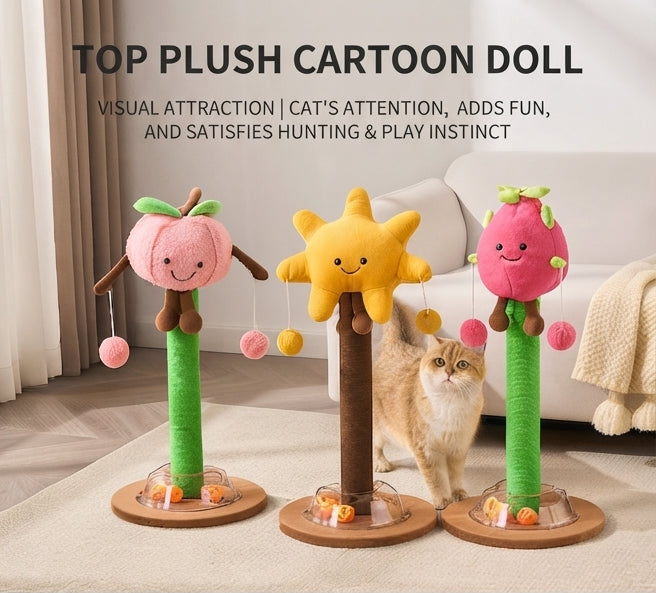 Cat House Scratching Post: Cartoon Fruit Cat Scratch Pad - CatebyPets