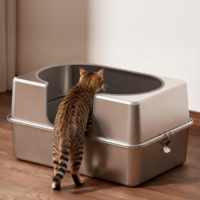 Durable Stainless Steel Best Cat Litter Box - Extra Large & Eco-Friendly - CatebyPets