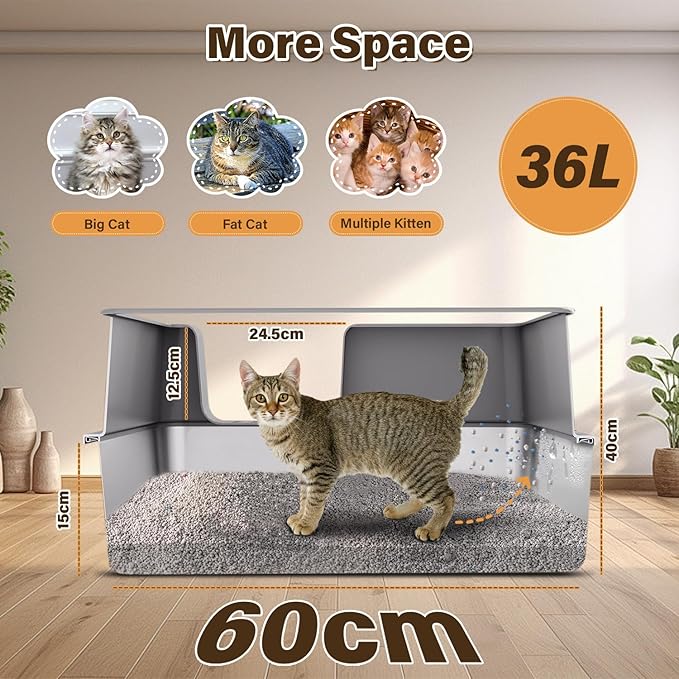 Durable Stainless Steel Best Cat Litter Box - Extra Large & Eco-Friendly - CatebyPets