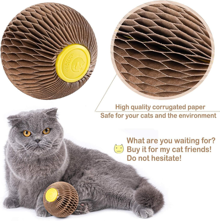 Cats Refillable Scratcher Ball ,Kitty'S Faithful Playmate - CatebyPets