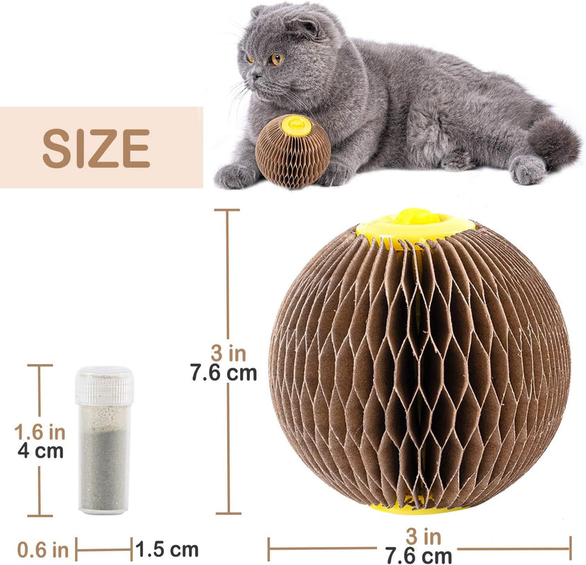Cats Refillable Scratcher Ball ,Kitty'S Faithful Playmate - CatebyPets