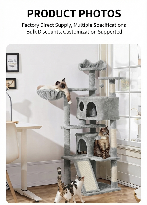 Cat Scratcher Climbing Frame Velvet With Sisal Rope Scratching Post - CatebyPets