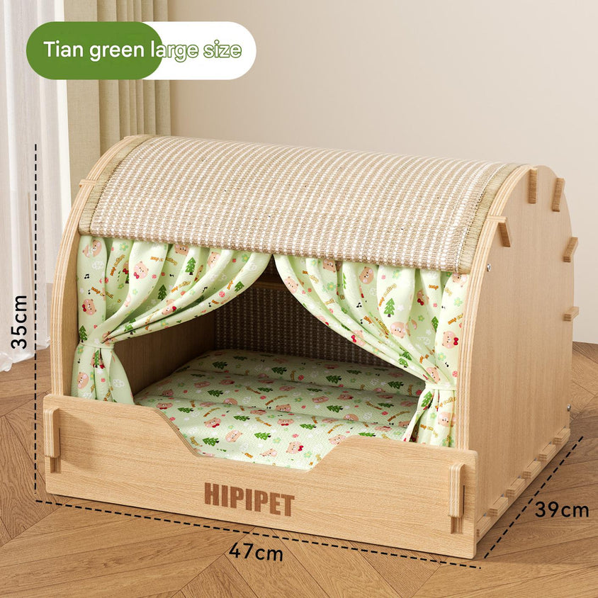Solid wood sisal cat scratching board drawer nest, scratch-resistant and wear-resistant - CatebyPets