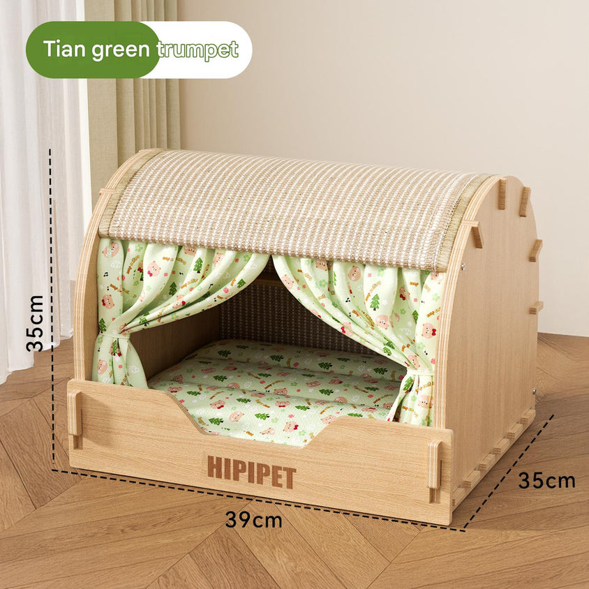 Solid wood sisal cat scratching board drawer nest, scratch-resistant and wear-resistant - CatebyPets