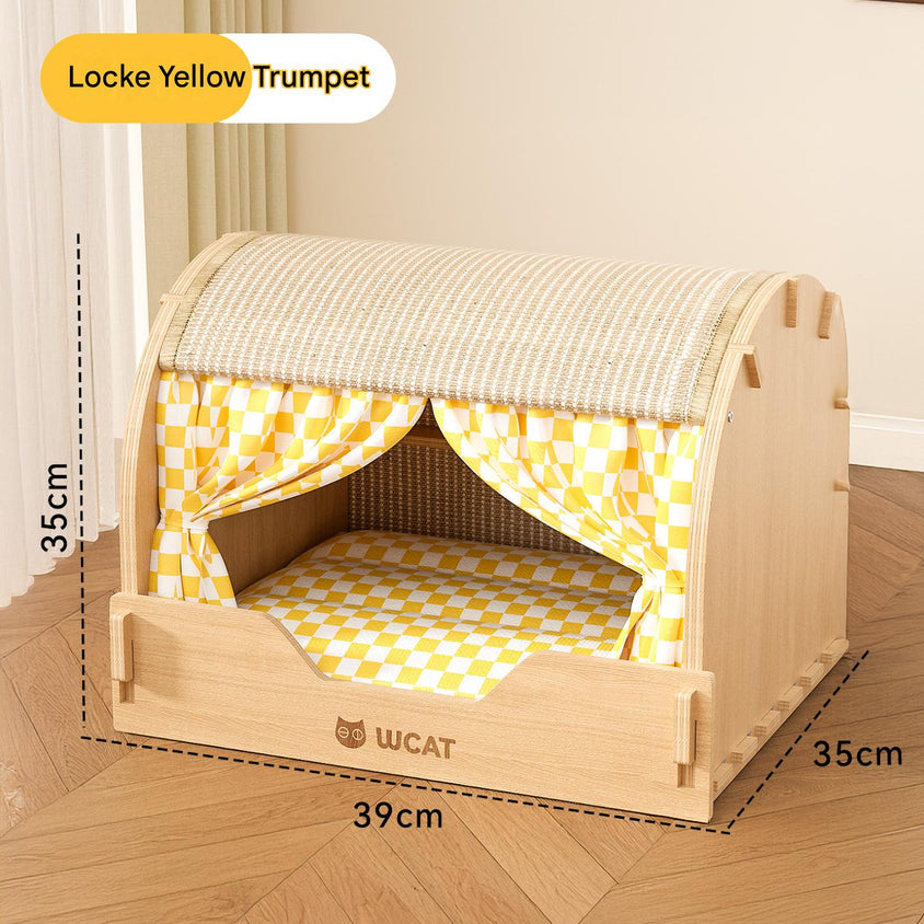 Solid wood sisal cat scratching board drawer nest, scratch-resistant and wear-resistant - CatebyPets