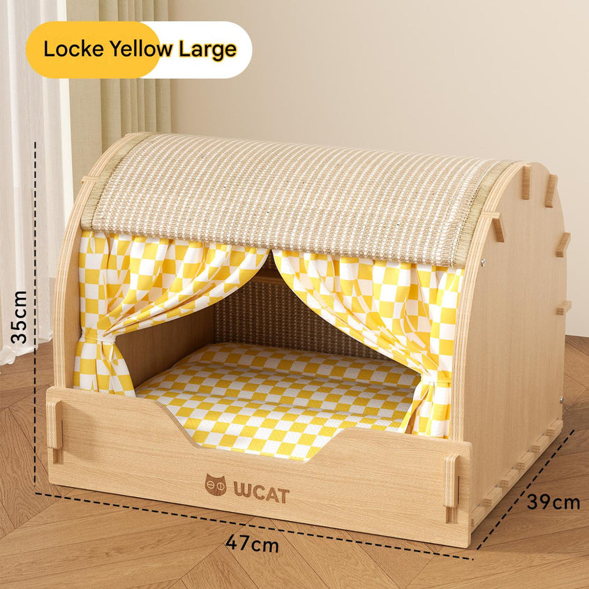 Solid wood sisal cat scratching board drawer nest, scratch-resistant and wear-resistant - CatebyPets
