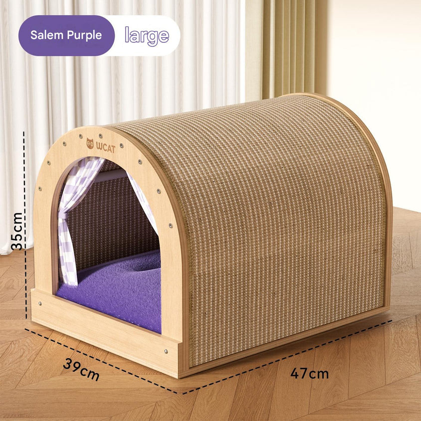 Solid wood sisal cat scratching board drawer nest, scratch-resistant and wear-resistant - CatebyPets