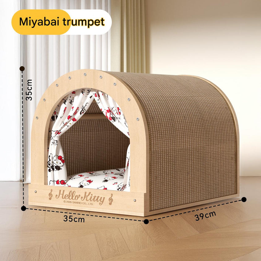 Solid wood sisal cat scratching board drawer nest, scratch-resistant and wear-resistant - CatebyPets