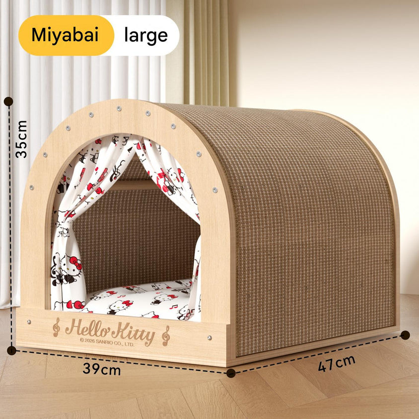 Solid wood sisal cat scratching board drawer nest, scratch-resistant and wear-resistant - CatebyPets