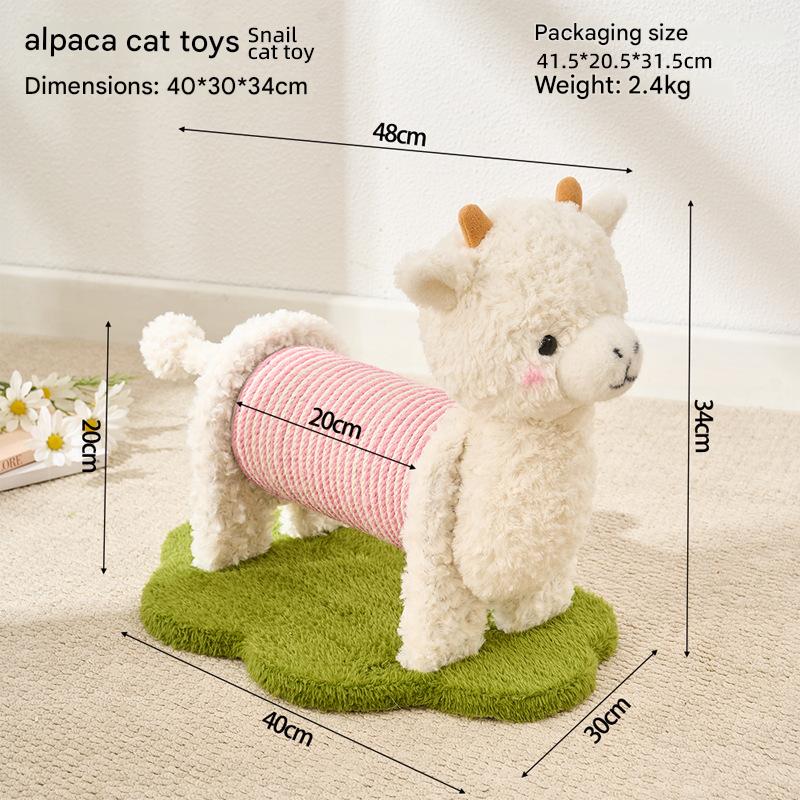 Cat Scratching Post Vertical Alpaca Snail Claw Scratch Tower - CatebyPets