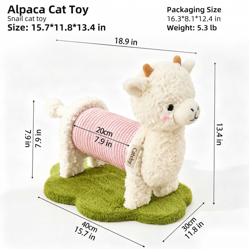 Cat Scratching Post Vertical Alpaca Snail Claw Scratch Tower - CatebyPets