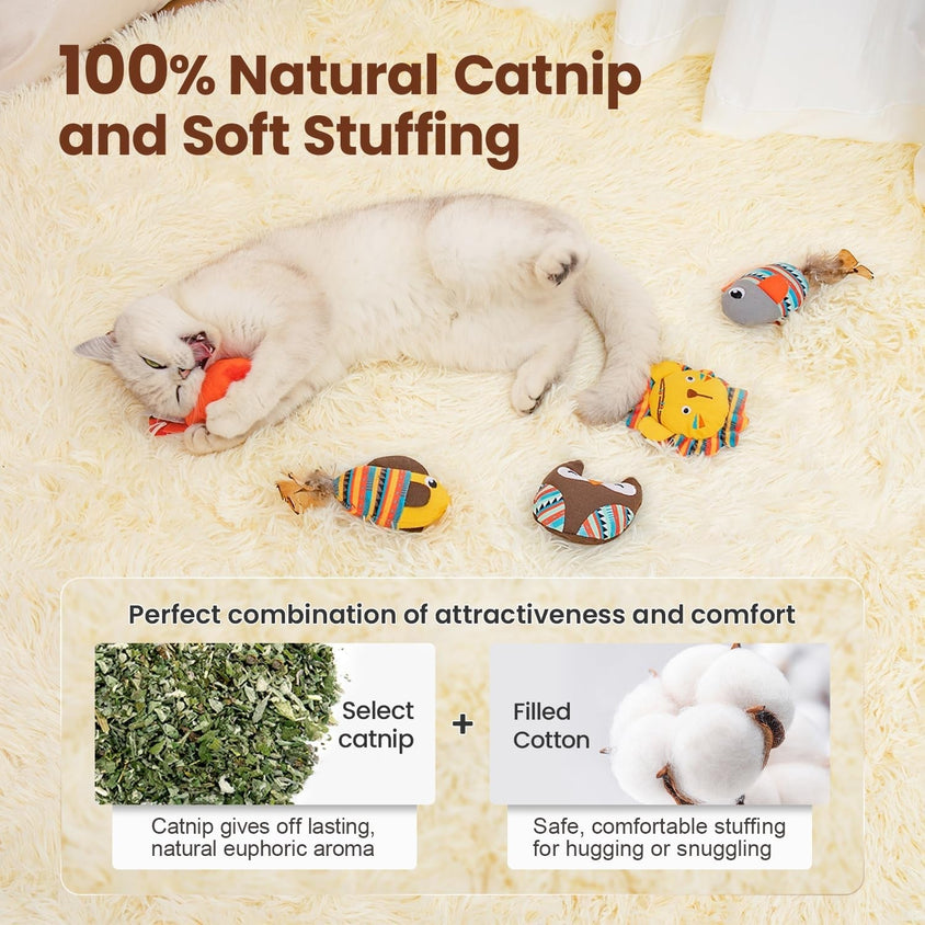Bite-Resistant Catnip Adventure Pack - 5 Durable Toys - CatebyPets