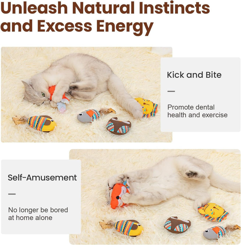 Bite-Resistant Catnip Adventure Pack - 5 Durable Toys - CatebyPets