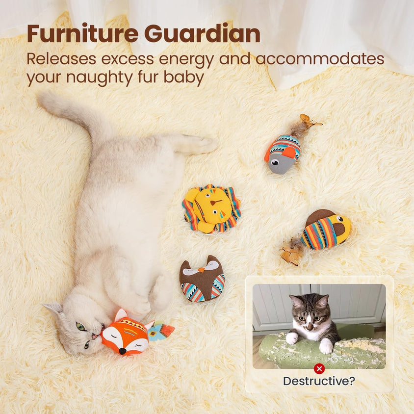 Bite-Resistant Catnip Adventure Pack - 5 Durable Toys - CatebyPets