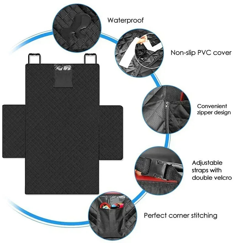 Waterproof Dog Car Seat Cover Trunk Case Dog Car Transporter Travel Mat Pad Dog Carriers Hammock For Small Medium Large Dogs - CatebyPets