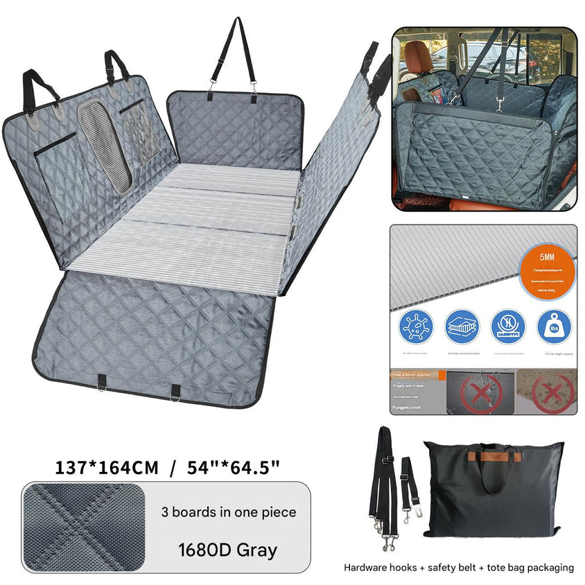 Car seat cover with additional images and product details on a white background