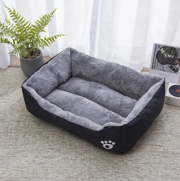 Black Dog Bed Plush Sleeping Bed for Large, Medium and Small Dogs, Non-Slip and Bite-Resistant Pet Sleeping Mat - CatebyPets