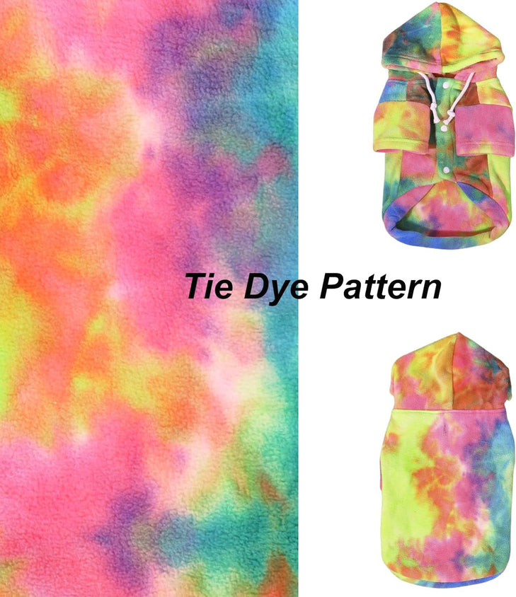 Tie Dye Dog Clothes Hoodie, Pet Winter Coat - CatebyPets