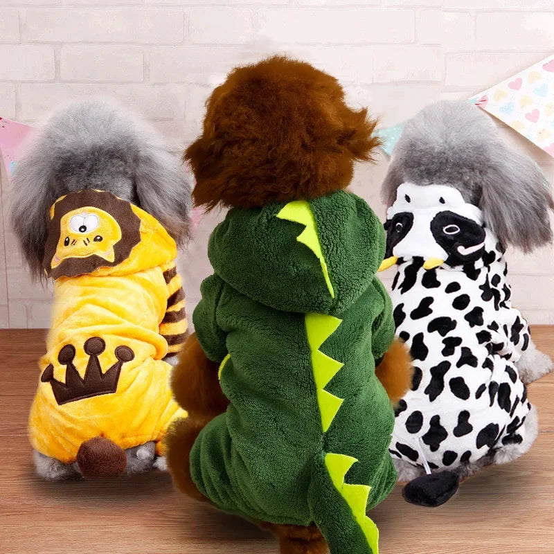 Pet Dog Clothes Soft Warm Fleece Dogs Jumpsuits Pet Clothing for Small Dogs Puppy Cats Hoodies Chihuahua Yorkshire Costume Coats - CatebyPets