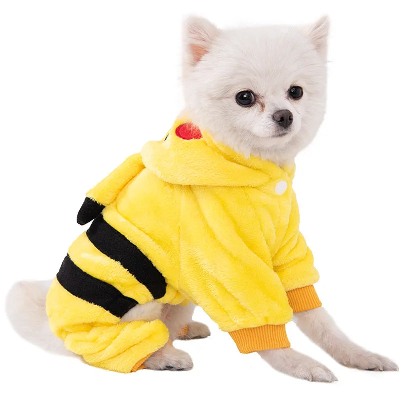 Pet Dog Clothes Soft Warm Fleece Dogs Jumpsuits Pet Clothing for Small Dogs Puppy Cats Hoodies Chihuahua Yorkshire Costume Coats - CatebyPets