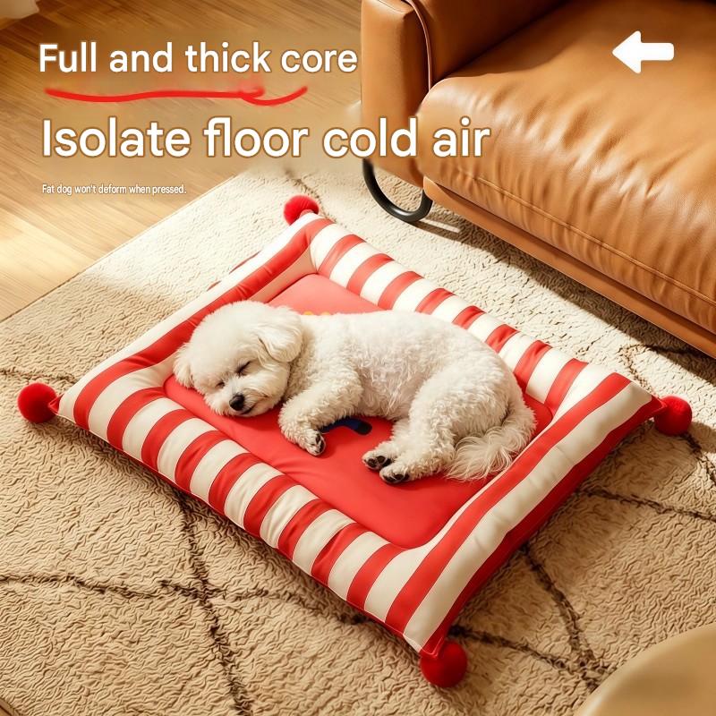 Dog Pet Bed Breathable Striped Removable Washable All-Season - CatebyPets