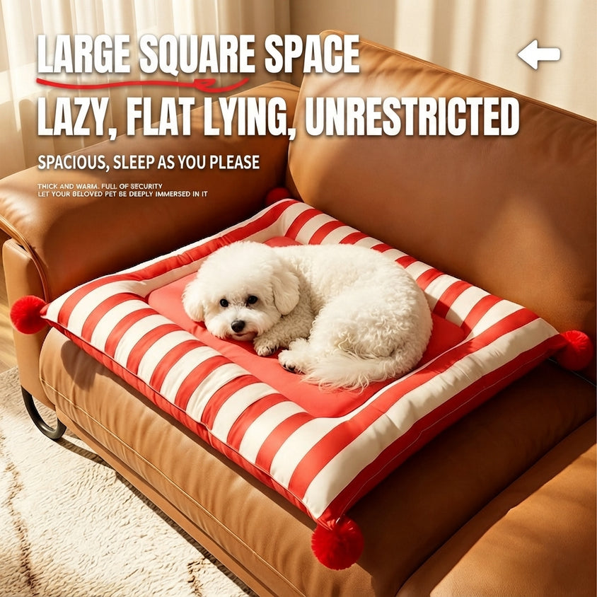 Dog Pet Bed Breathable Striped Removable Washable All-Season - CatebyPets