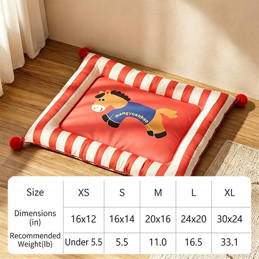 Dog Pet Bed Breathable Striped Removable Washable All-Season - CatebyPets